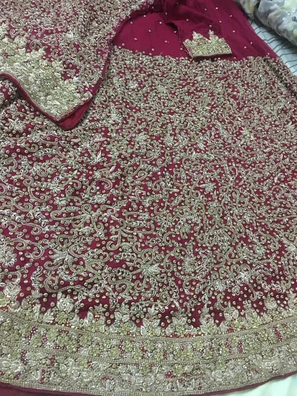 Bridal lehnga dark red Color 4