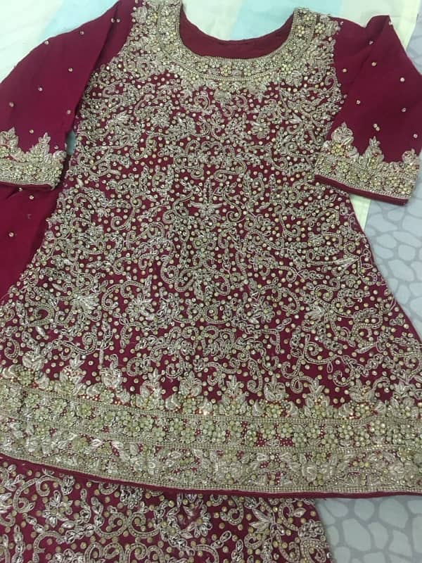 Bridal lehnga dark red Color 6