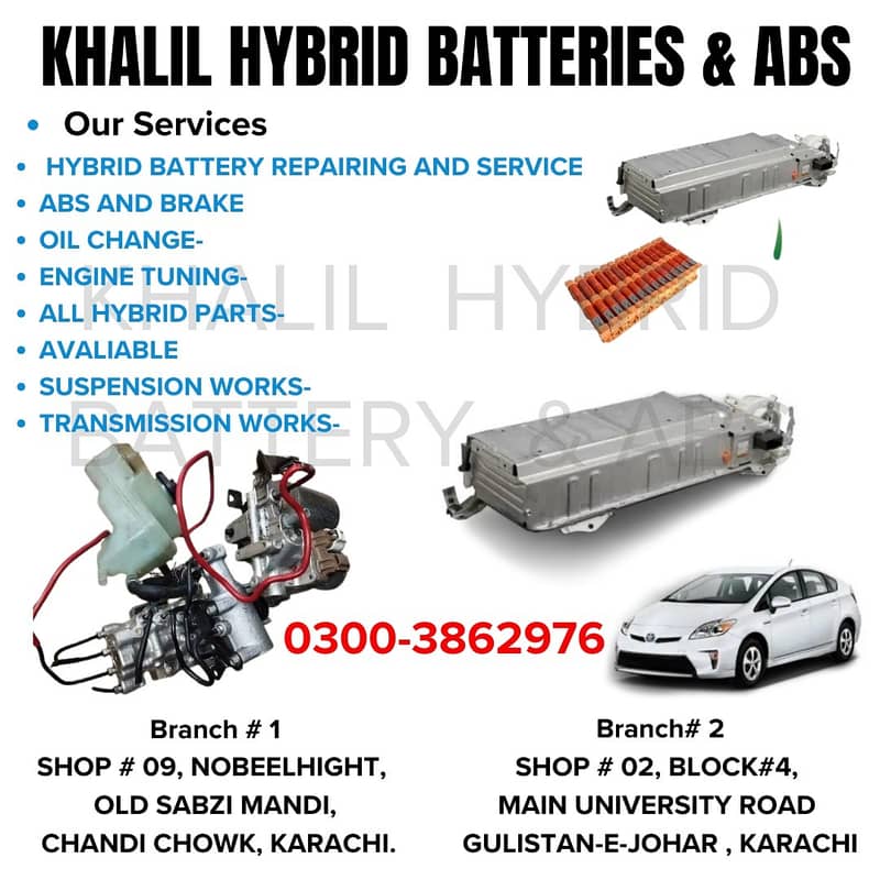 Hybrids batteries and ABS ,Toyota Prius , Aqua,Axio Hybrid Cell 0