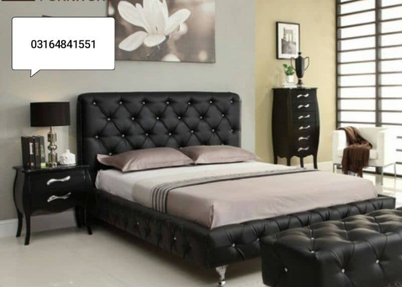 Bed |Double bed/ Poshish bed/King bed| Bed Set 0