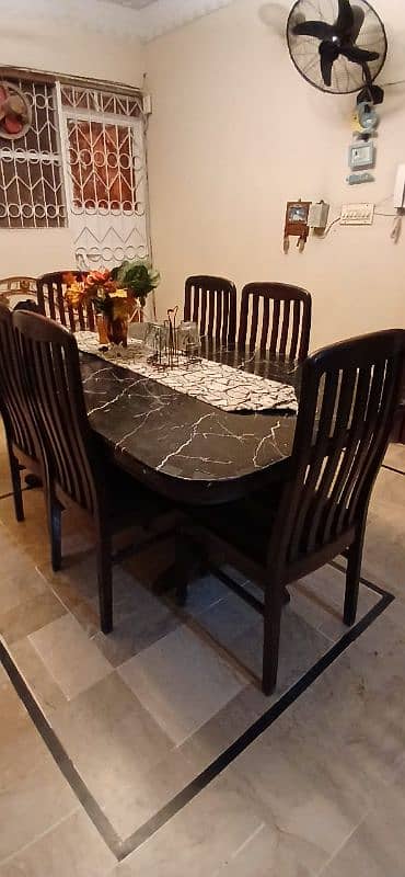 wooden Dinning table with six chair 1