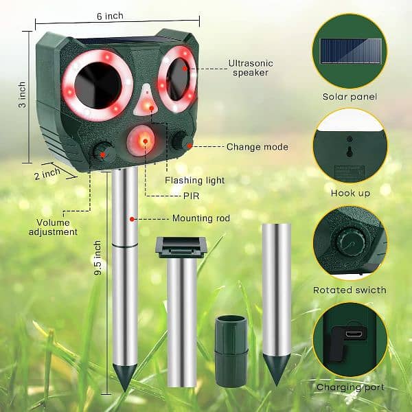 Amazon Branded Solar birds Ultrasonic Animal Repeller waterproof 5