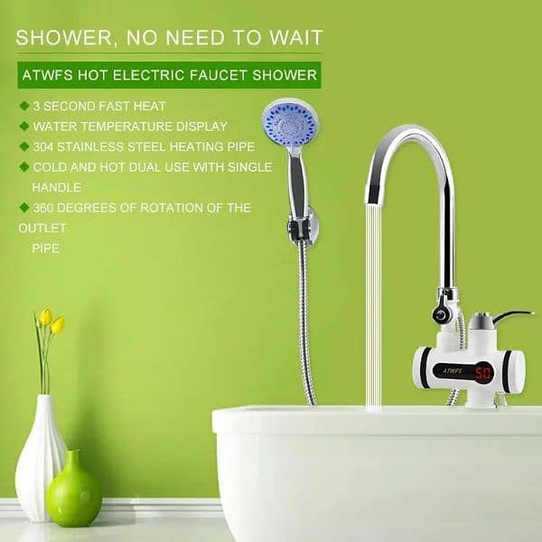 Electric Faucet Tap Water Heater with Shower 0