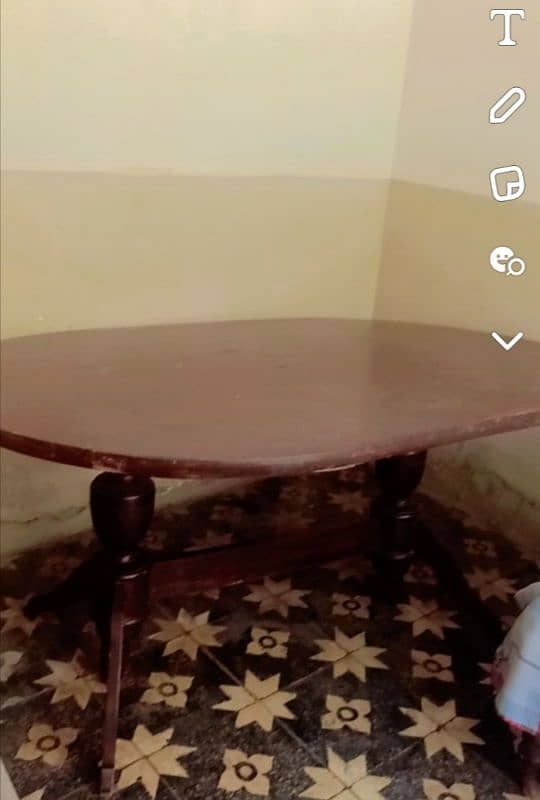 one Dining Table Wood with 5 Chairs 0