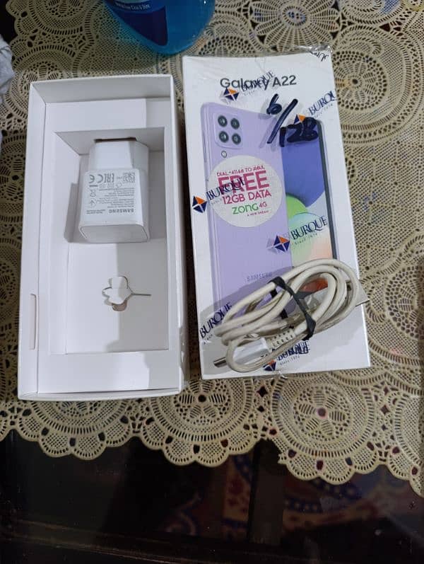 Samsung A22 box pack condition 6+6gb 128gb please read full add 2