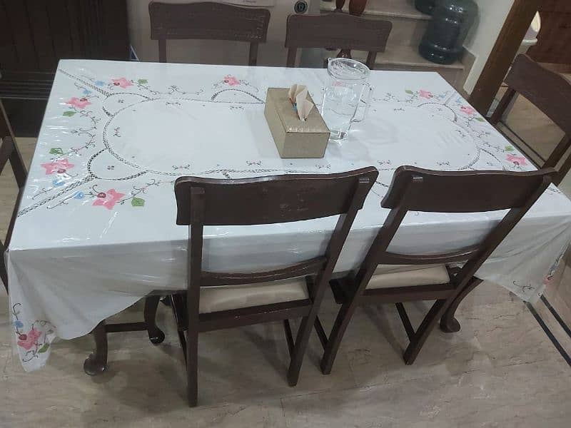 6 seater solid wooden dining table 0