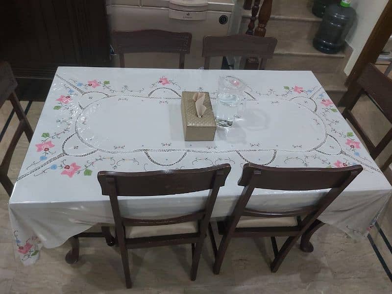 6 seater solid wooden dining table 1