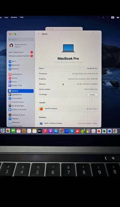 MacBook Pro 2017 core i5 with Touch Bar 2