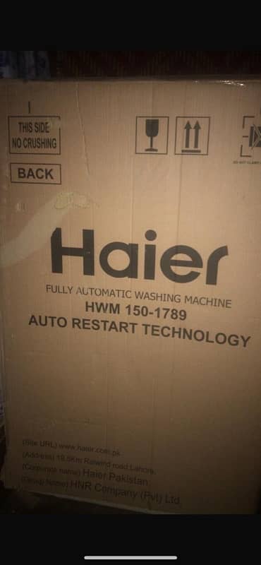 Haier 15Kg full Automatic Machine Dabba Pack Brand New 0