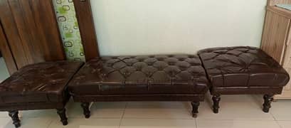 4seater leather setti