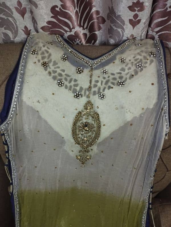 Original shiffon dress with slip, dubbata and sharara 2