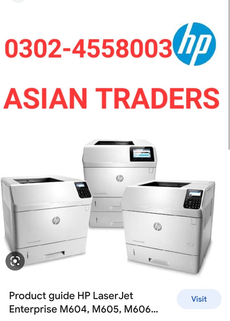 HP LaserJet Enterprise M604, M605, M606 -Printers Photocopie AVAILABLE 0