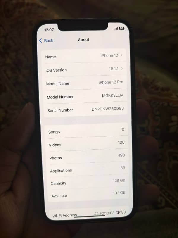 iphone 12 pro 128 Gb PTA Approved 3