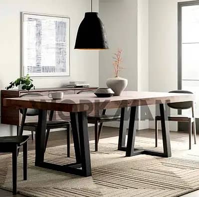 Wooden branded 8 seater dining table (workman) and 8 chairs 6