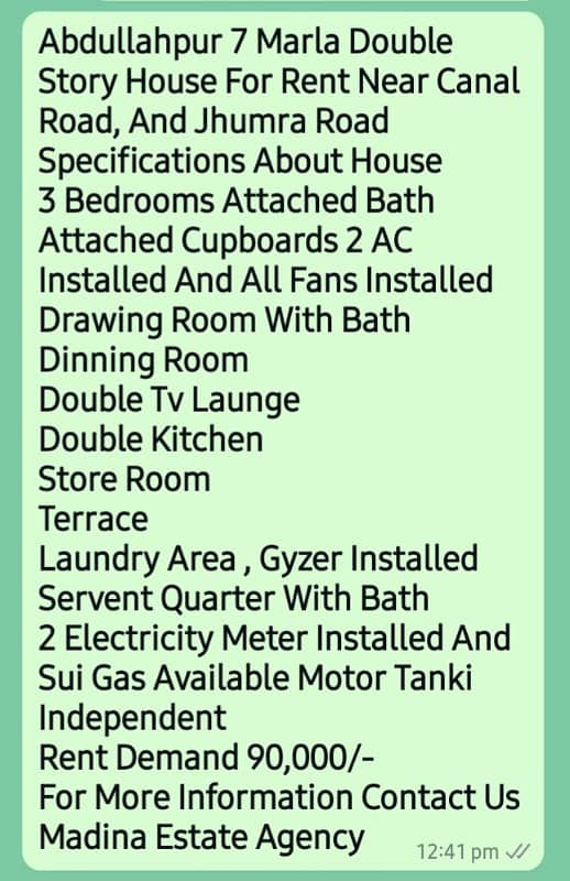 Abdullahpur 7 Marla Double Story House For Rent Near Canal Road, And Jhumra Road 23