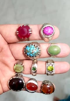 Silver Rings with Natural Stones URGENT SALE