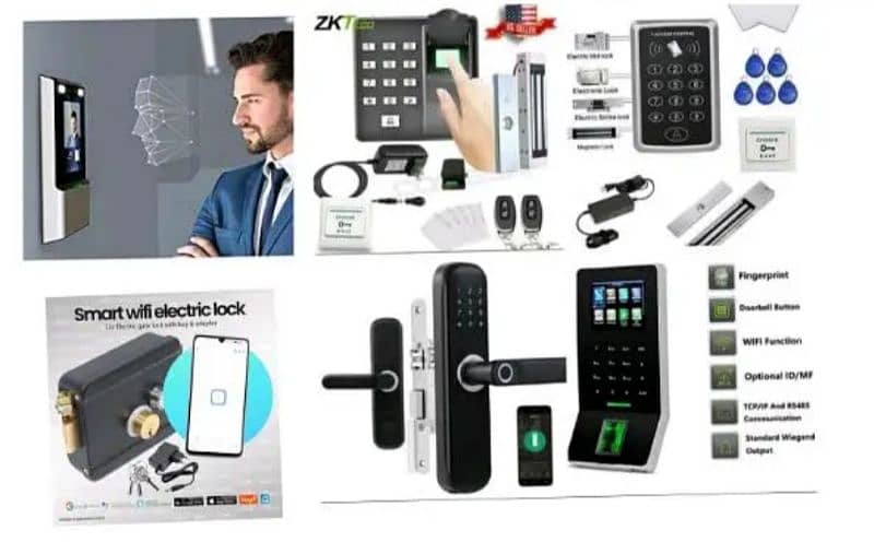 smart fingerprint handle electric door lock access control system 0