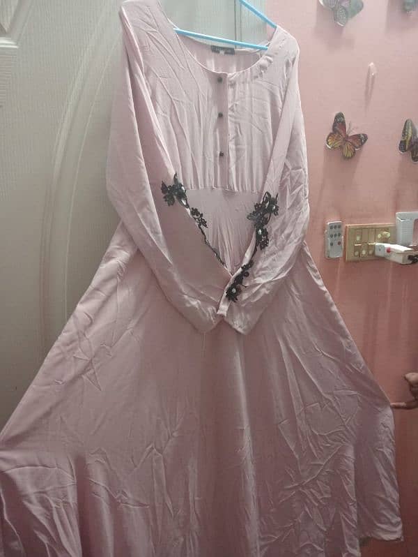 Beautiful Pink Georgette Abaya 2