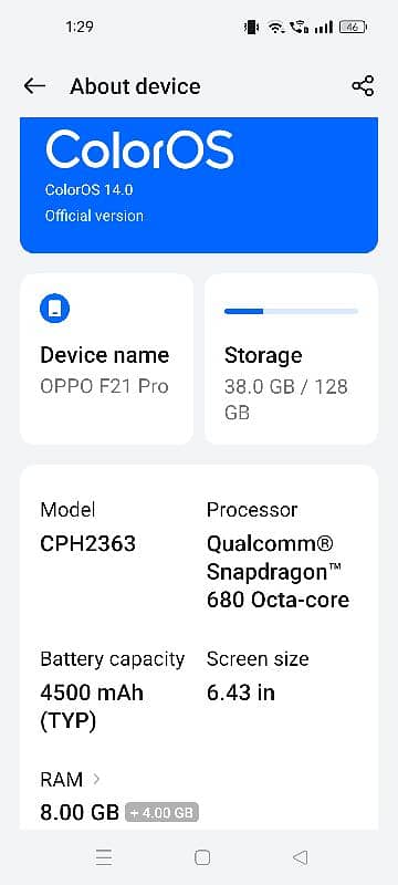 For sale oppo f21pro 4g. . . 4