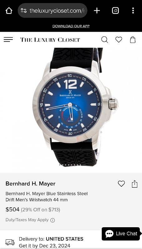 Bernhard H. Mayer Drift Glider Blue Men's Stainless Steel Wristwatch 6