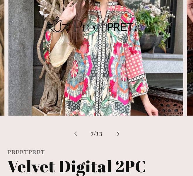 velvet 2 pcs stitched dress 0