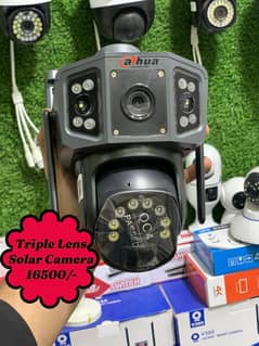 Wifi Camera | V380  Triple Lense Solar + Battery Camera | cctv Cameras