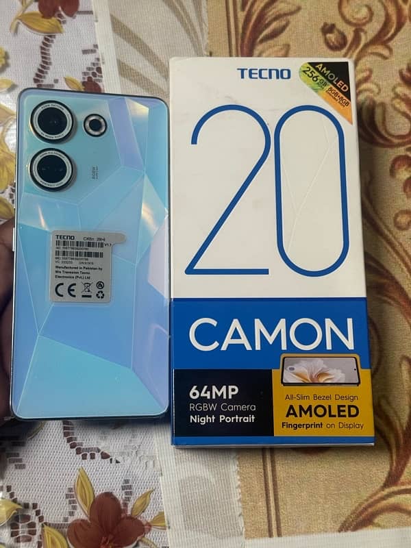 Tecno Camnon 20 Compelte box RAM 8+8 Gb ROM 256 GB 0