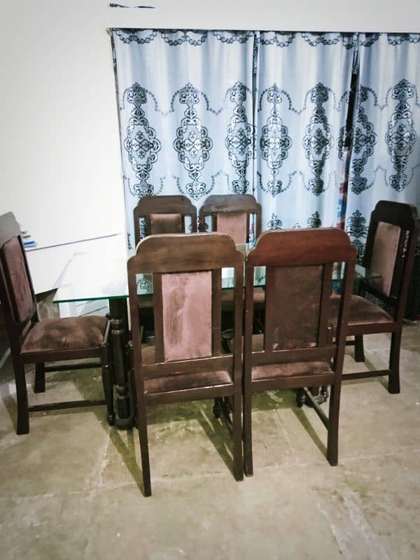 6 chairs dining table wooden Madden 0