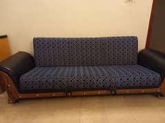 sofa bed and cupboard