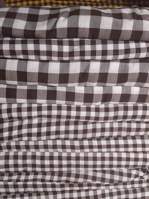 Cotton Polyester Check Fabric Shirts Trousers 1