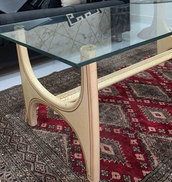 glass top wooden table 3