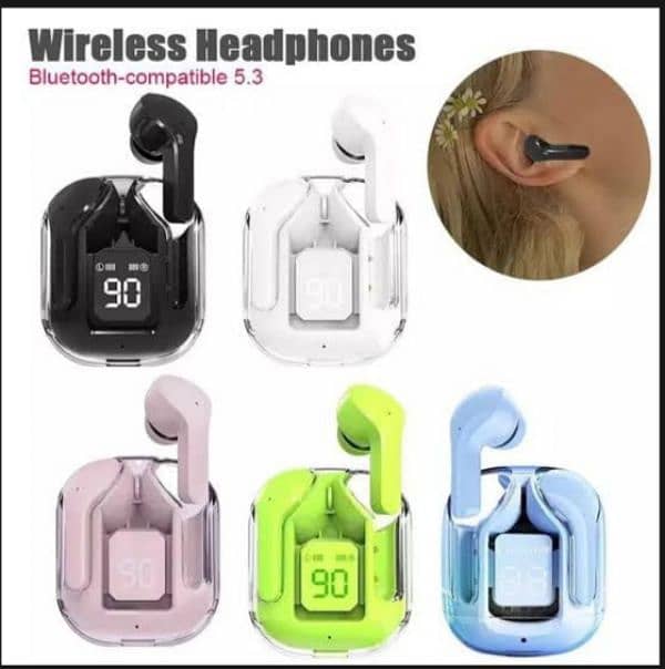 Air31 Earbuds Wireless Crystal Transparent Bluetooth 5.3 Ear Buds 5