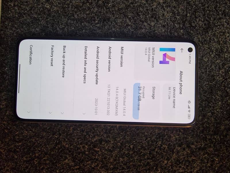 Mi 11 lite 128gb  PTA Approved (Fix Price ) 7