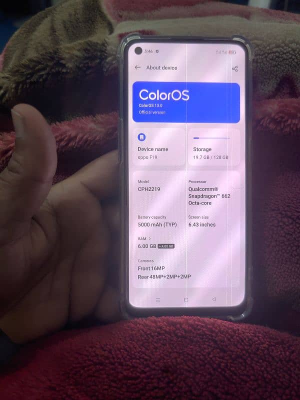 I AM Selling oppo f19 non pta. . . 03049999653 7