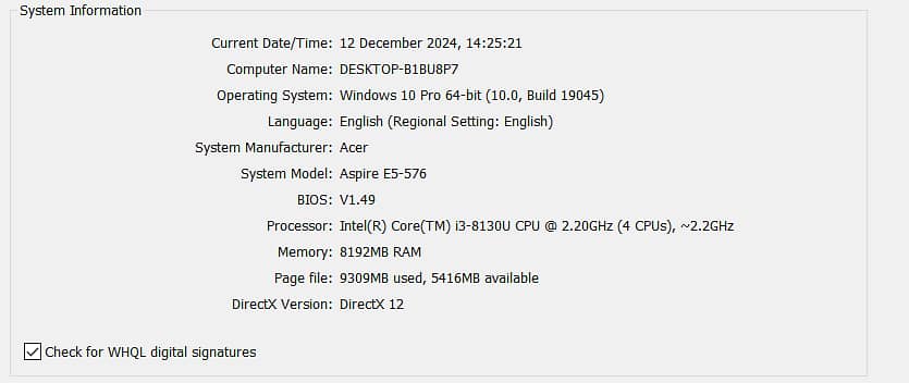 Acer Aspire i3-8th Gen 8GB Ram SSD+HDD 7