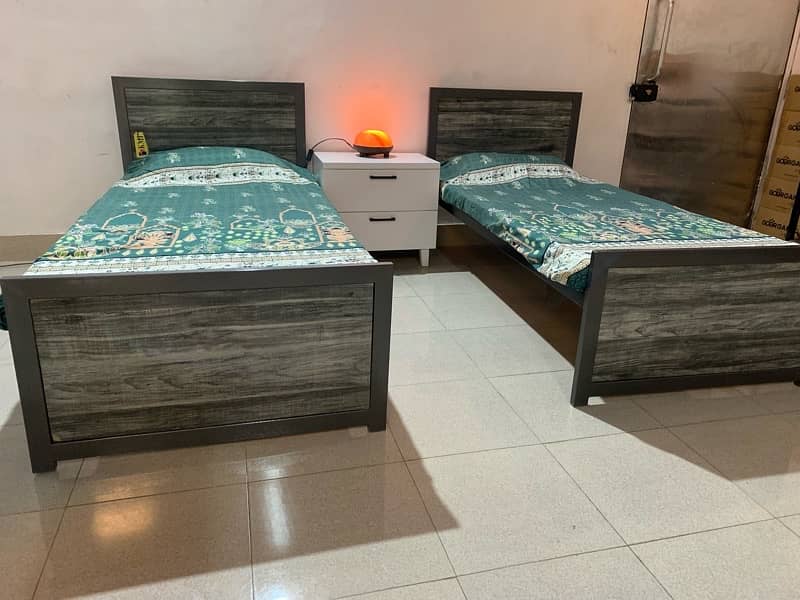 single bed and bunk bed with mattress 8