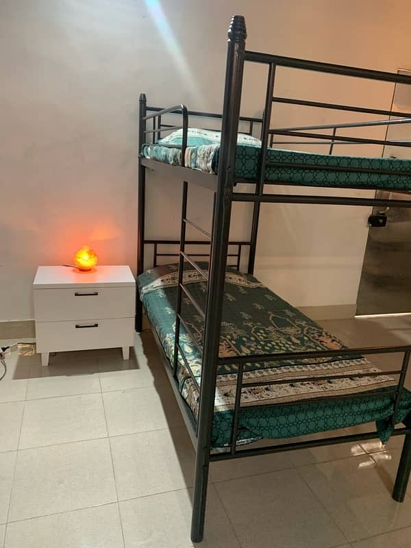 single bed and bunk bed with mattress 9