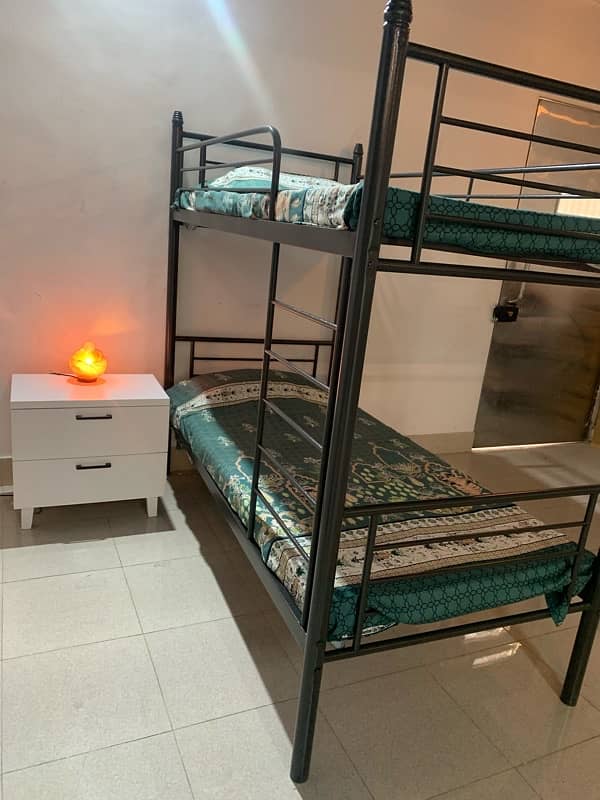 single bed and bunk bed with mattress 11