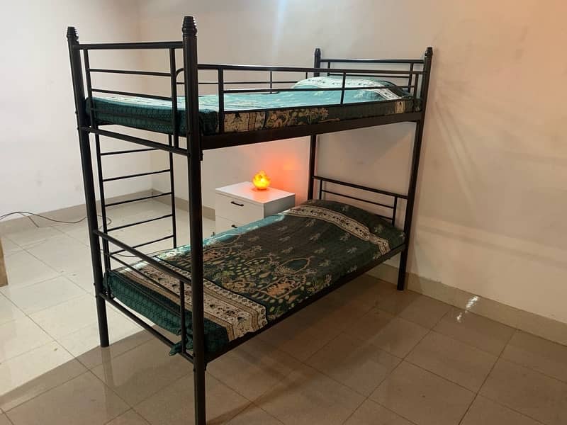 single bed and bunk bed with mattress 13