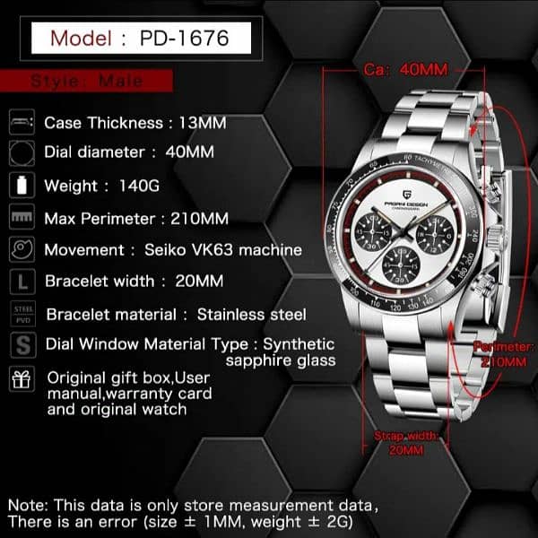 Pagani Design Men Watch PD1676 2