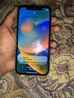 iphone 12 64 gb icloud  black colour 10 by 10 condition  zero stract