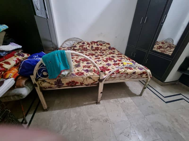 double bed iron with mattress 1