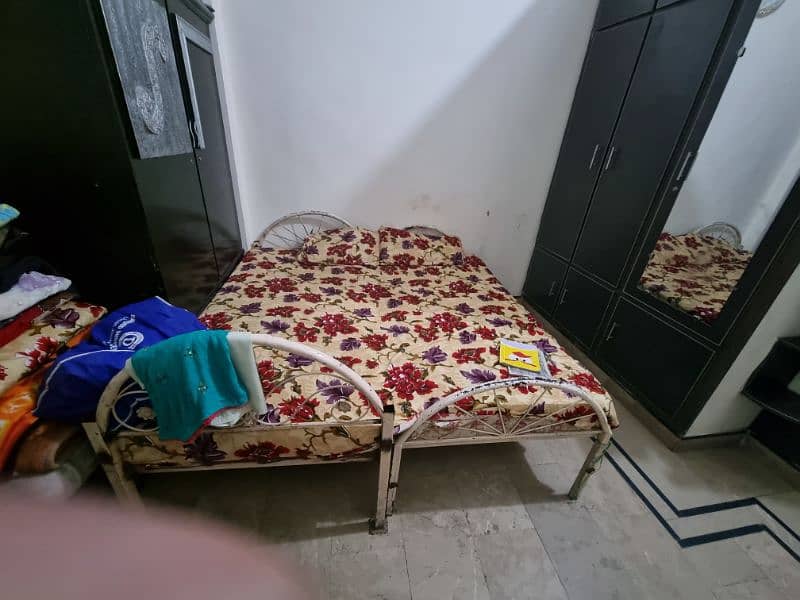 double bed iron with mattress 2