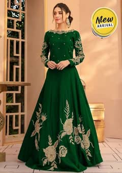 Stunning Embroidered shamoz silk Maxi. . . . . 1 pcs. . .