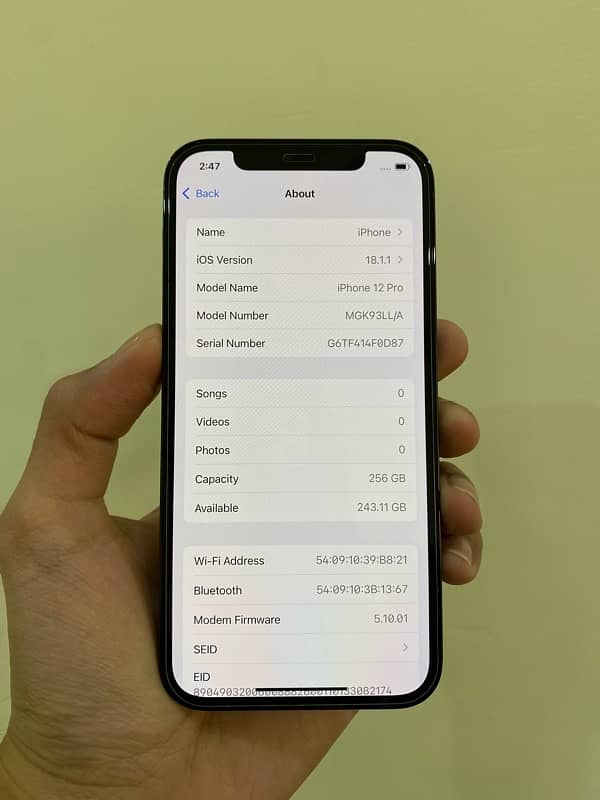 iPhone 12 Pro 256Gb PTA Approved 5