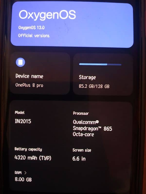 ONEPLUS 8 1+ { RAM 8GB +8GB  ROM 128GB } 3