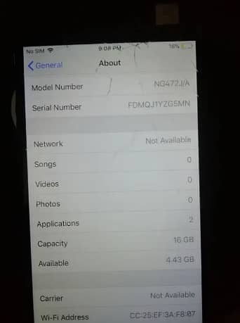 Apple iPhone 6 16gb Non Pta All okk Glass Crack u can see in picture 3