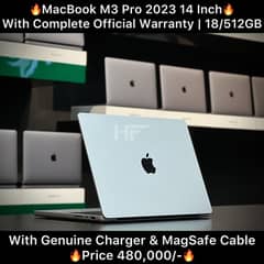 MacBook M3 Pro 2023 14 Inch 18GB 512GB Complete Official Warranty M2