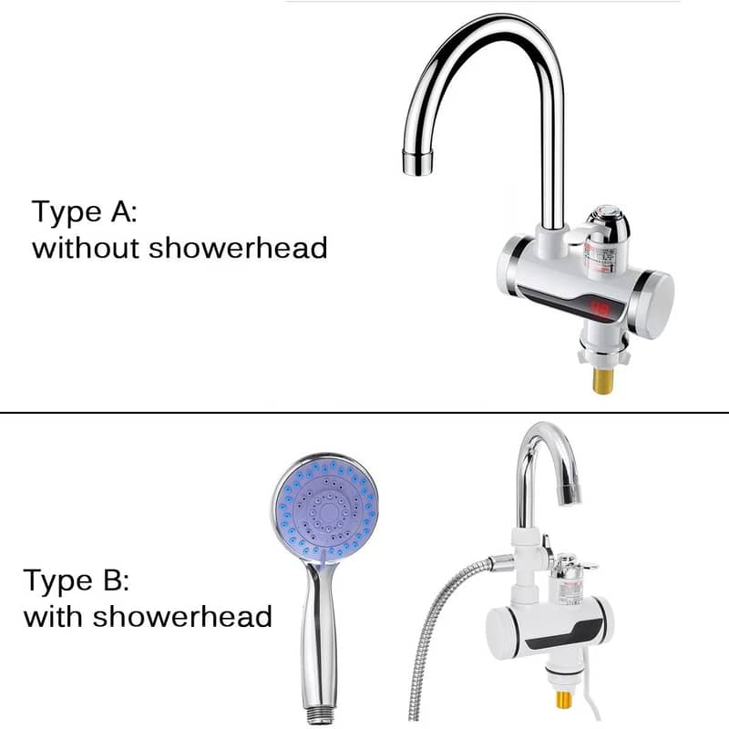 Tankless Electric Hot Water Heater Faucet with LED Display With Shower 4