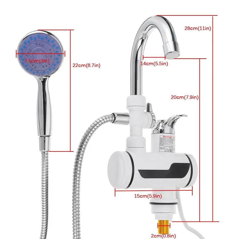 Tankless Electric Hot Water Heater Faucet with LED Display With Shower 5